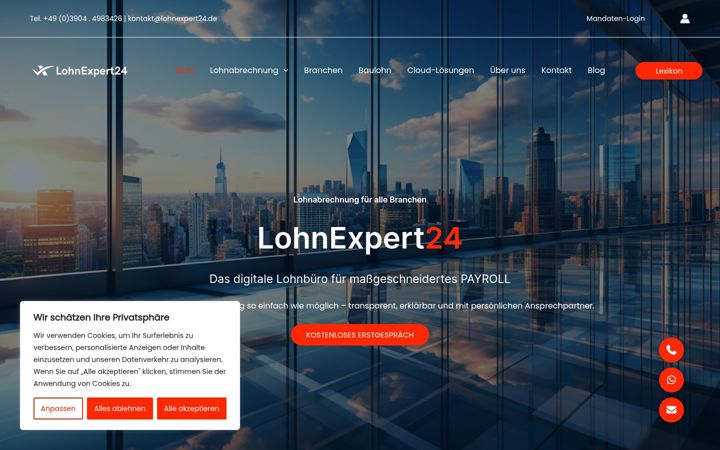 Screenshot of lohnexpert24.de
