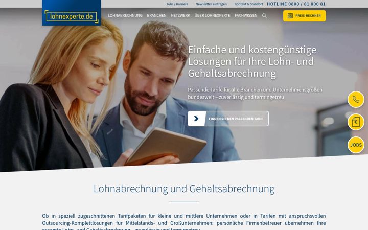 Screenshot of lohnexperte.de