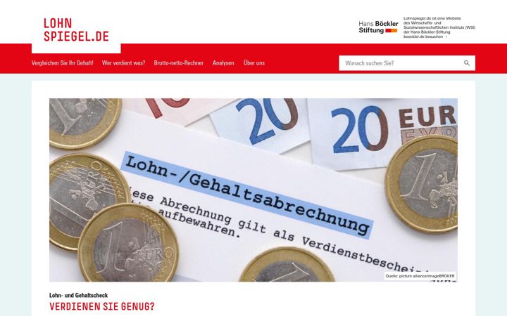 Screenshot of lohnspiegel.de