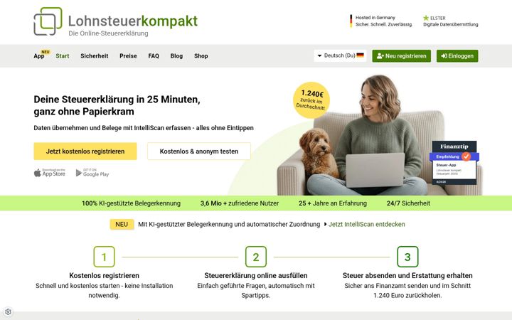 Képernyőkép: lohnsteuer-kompakt.de