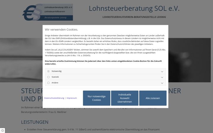 Screenshot of lohnsteuerberatung-leisnig.de