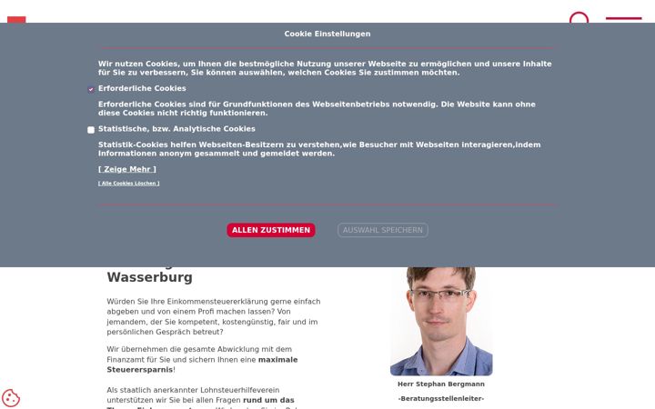 Screenshot of lohnsteuerhilfe-wasserburg.de