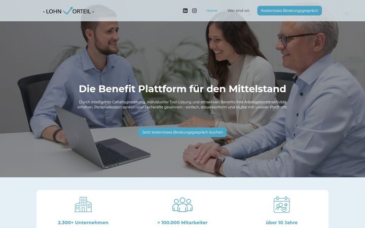 Screenshot von lohnvorteil.de