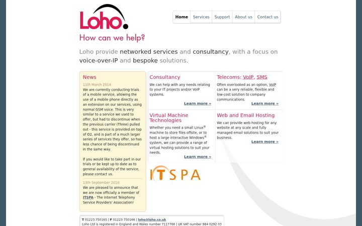 Screenshot of loho.co.uk