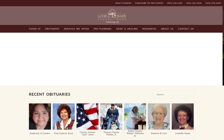 Screenshot of lohrbarbfuneralhome.com