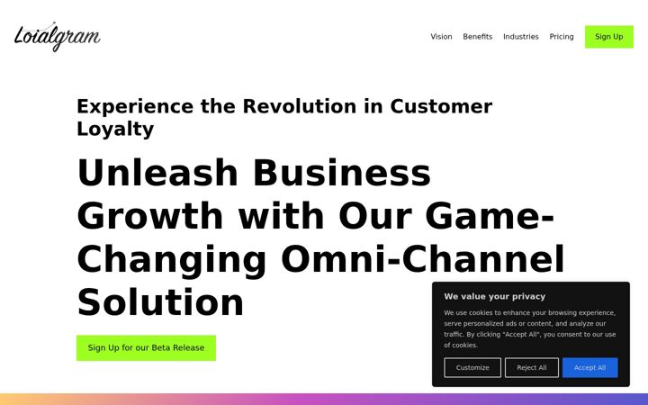 Screenshot of loialgram.com