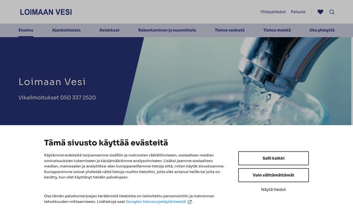 Ekrano kopija loimaanvesi.fi