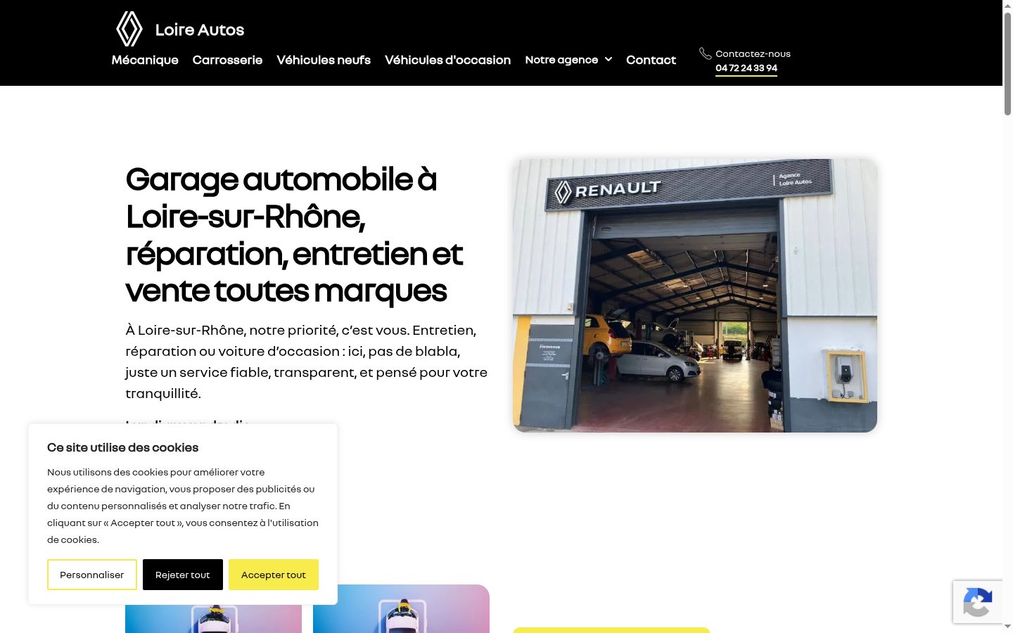 Capture d'écran de la bannière de consentement affichée avant toute interaction