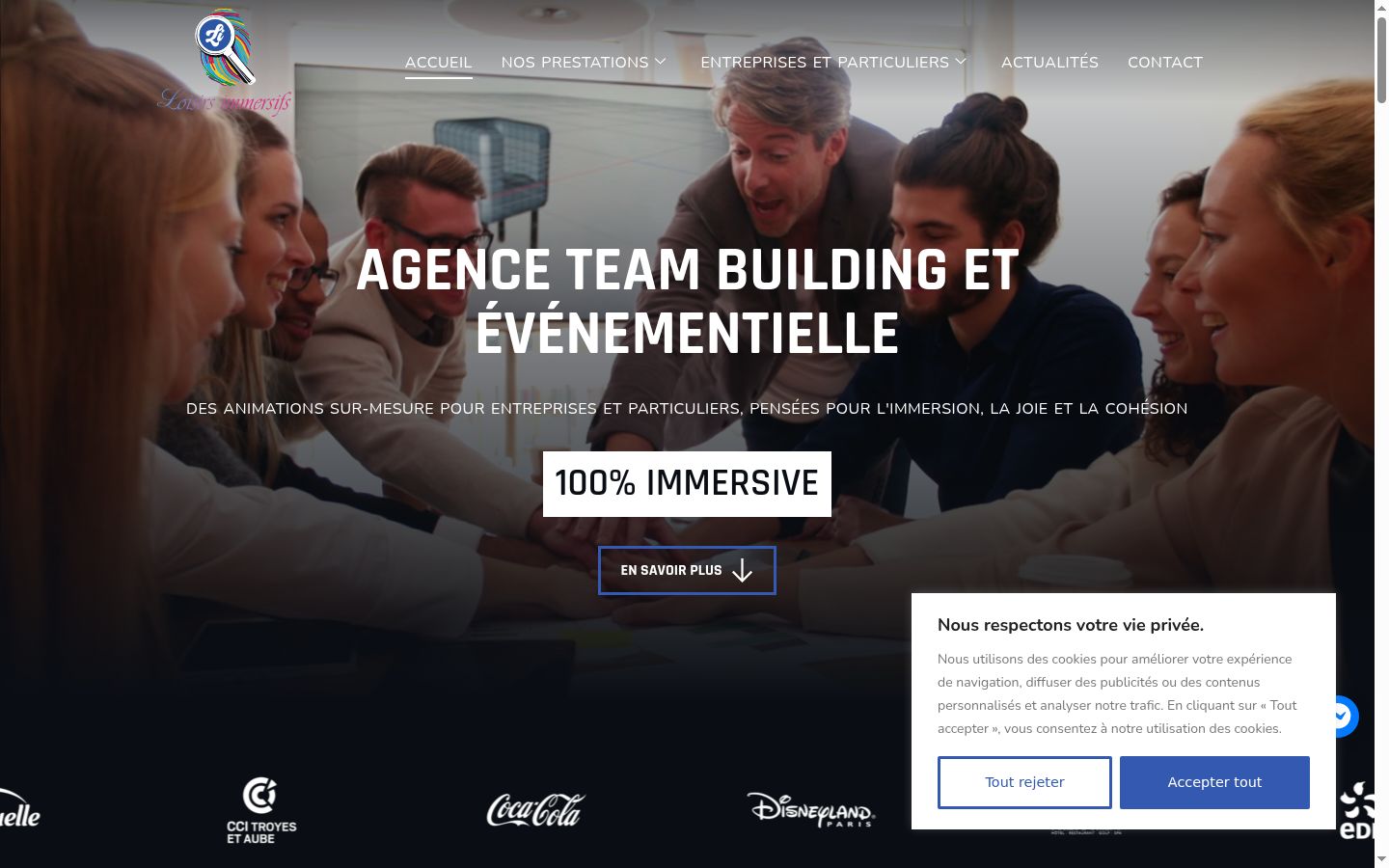 Captura de ecrã do banner de consentimento apresentado antes de qualquer interação
