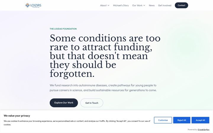 Screenshot of loiziasfoundation.org