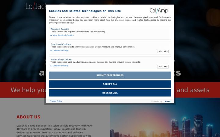 Screenshot of lojack.eu