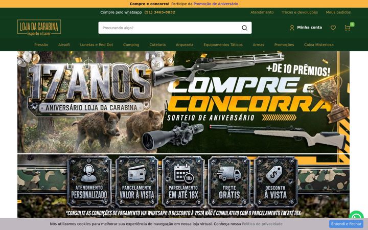 Screenshot of lojadacarabina.com.br