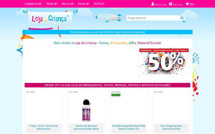 Screenshot of lojadacrianca.net