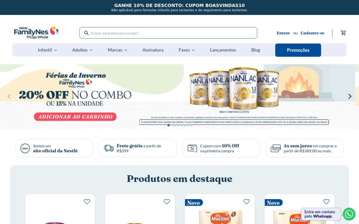 Screenshot of lojafamilynes.com.br