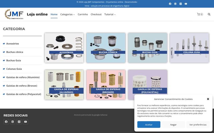 Screenshot of lojajmfcomponentes.com