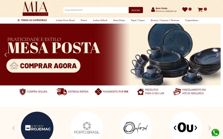 Screenshot of lojamiacasa.com.br
