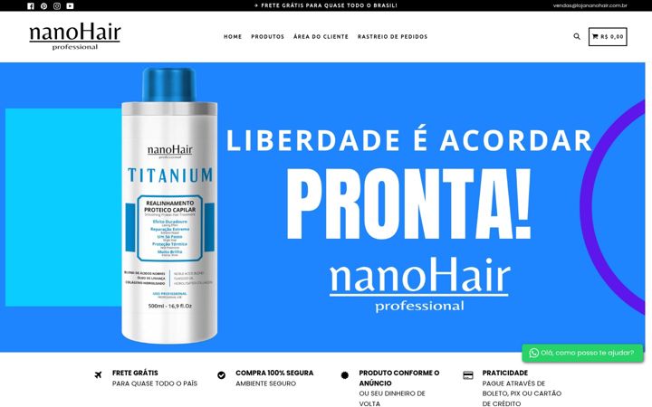 Screenshot of lojananohair.com.br