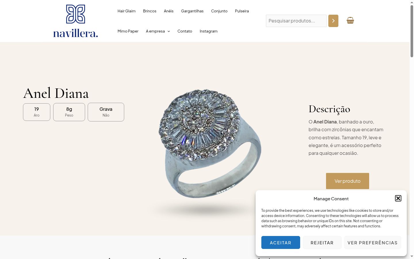 Screenshot del banner di consenso mostrato prima di qualsiasi interazione