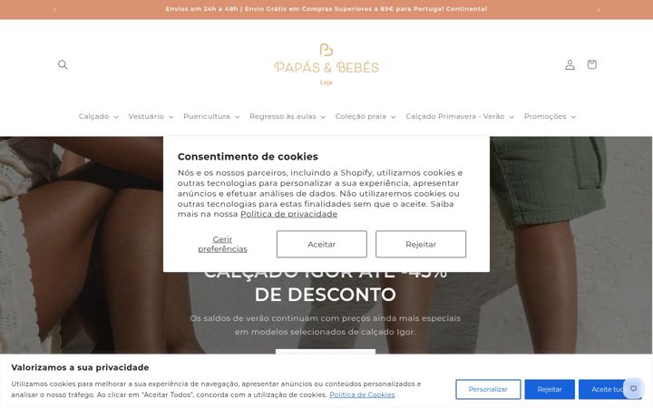 Screenshot of lojapapasbebes.com