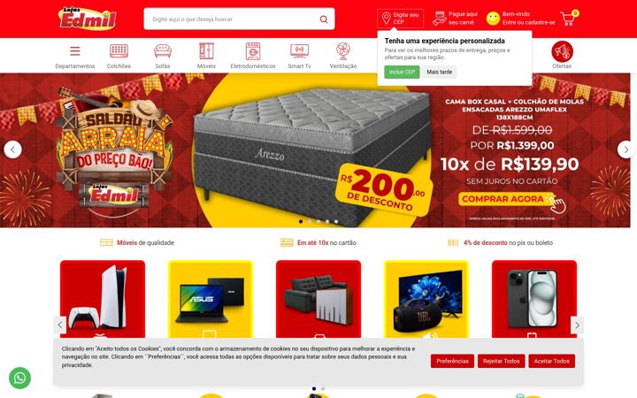 Screenshot of lojasedmil.com.br