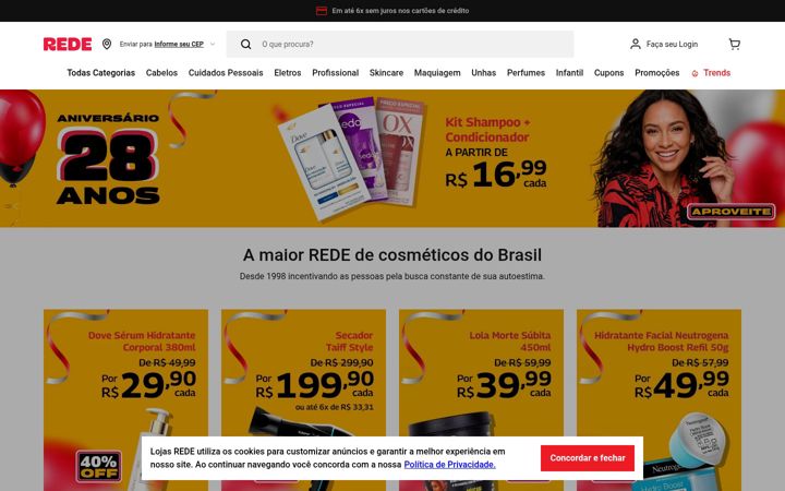 Screenshot of lojasrede.com.br