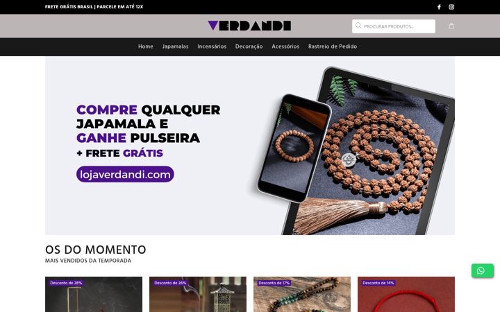 Screenshot of lojaverdandi.com