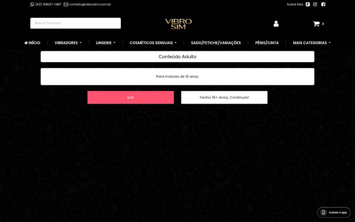 Screenshot of lojavibrosim.com.br