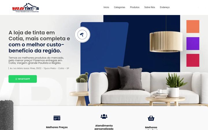 Screenshot of lojavrbtintas.com.br