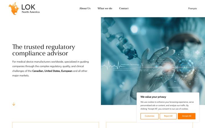 Screenshot of lok-northamerica.com