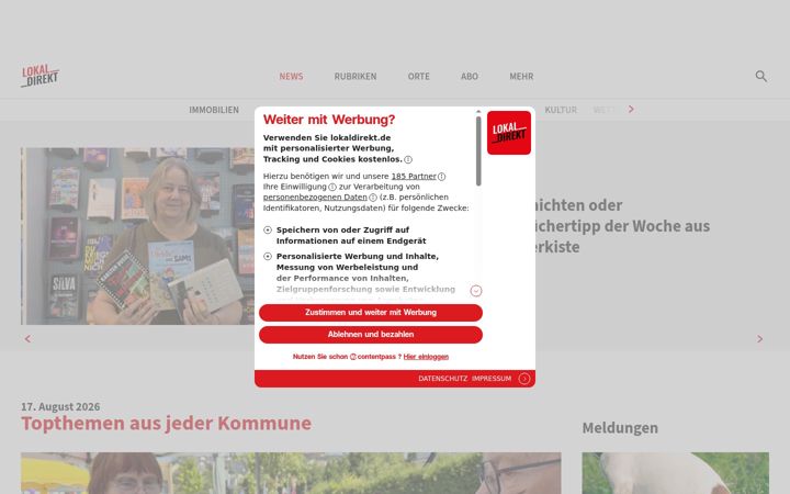 Screenshot of lokaldirekt.de