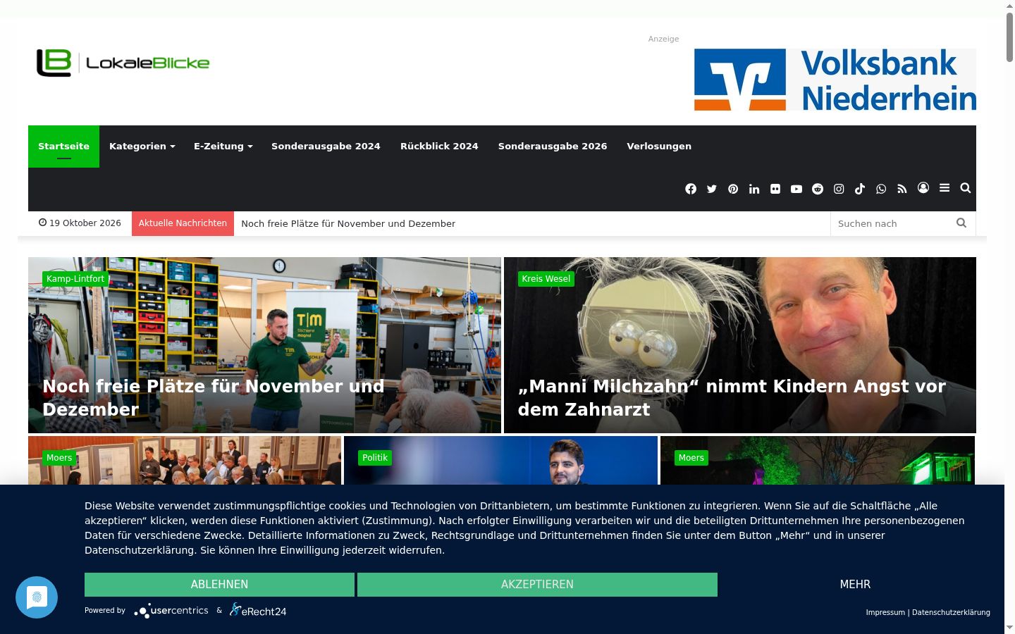 Kuvakaappaus suostumusbannerista, joka näytettiin ennen mitään vuorovaikutusta