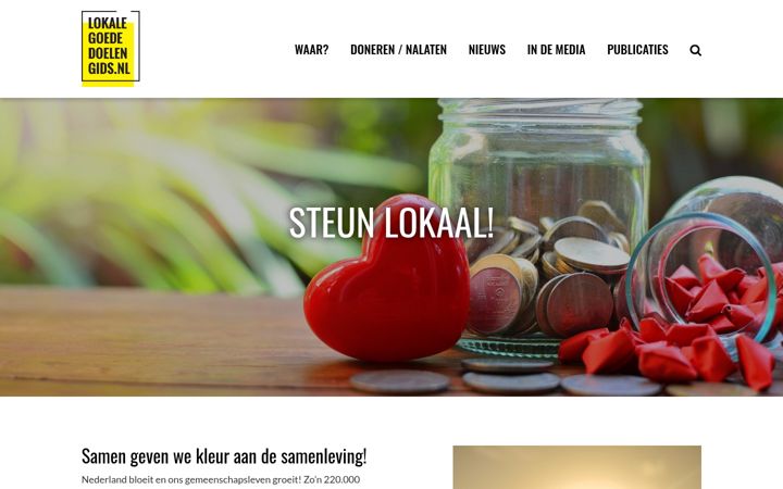 Screenshot of lokalegoededoelengids.nl
