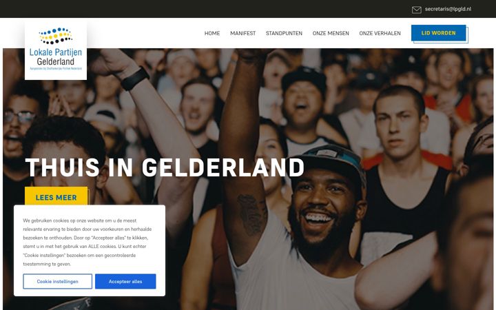 Screenshot of lokalepartijengelderland.nl