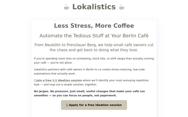 Screenshot of lokalistics.com