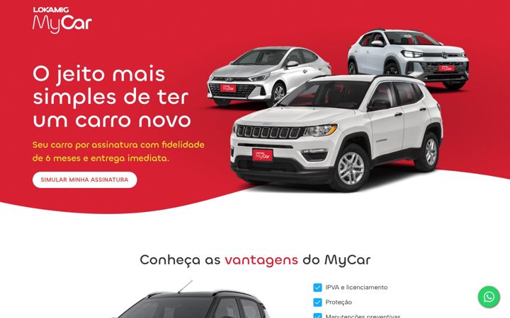 Screenshot of lokamigmycar.com.br