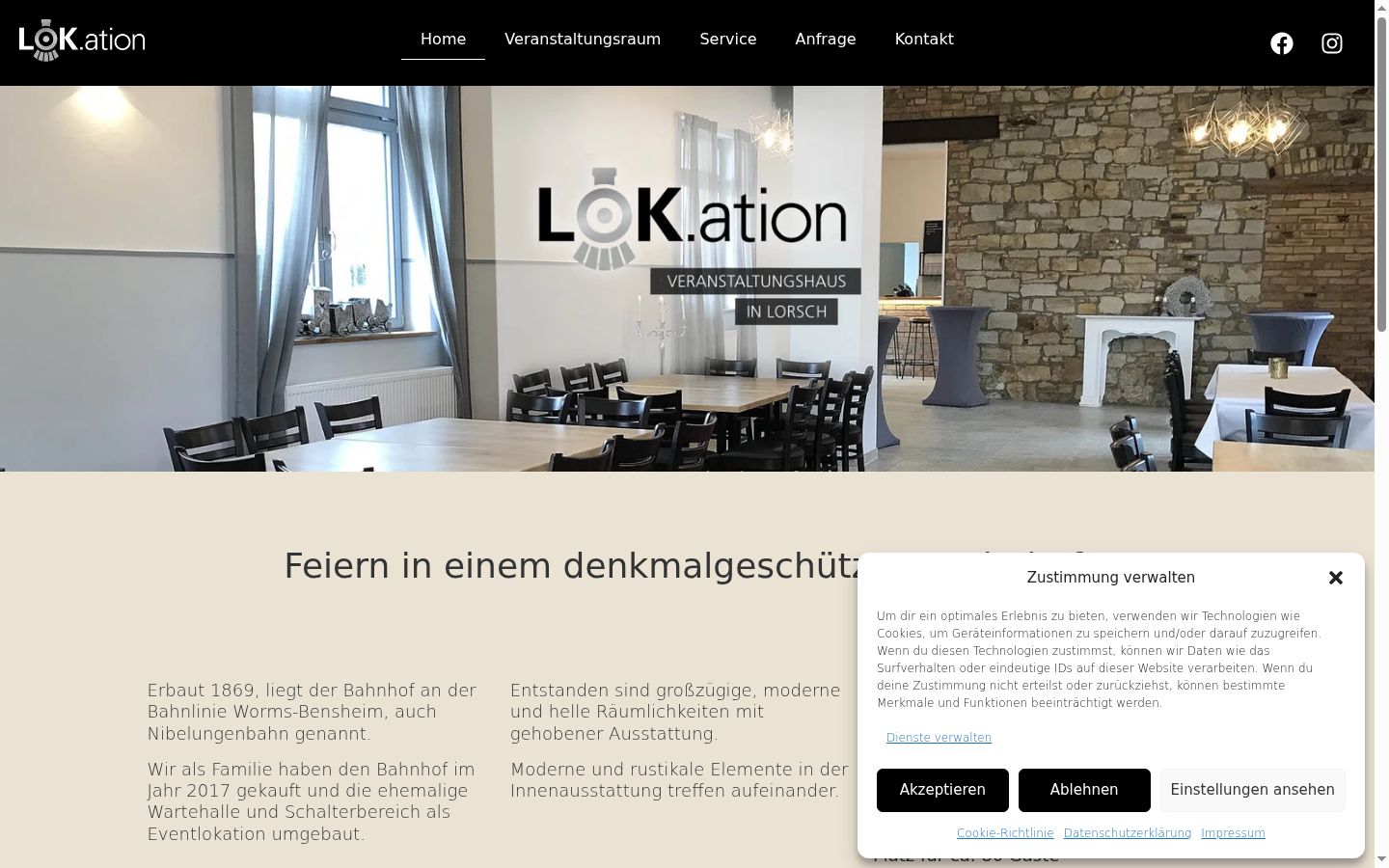 Screenshot of the consent banner shown before any interaction