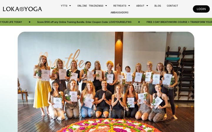 Screenshot of lokayogaschool.com