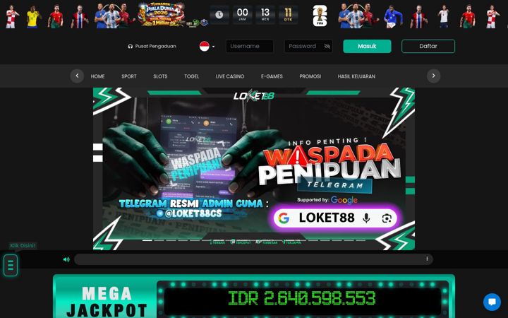 Screenshot of loketmeroket.online