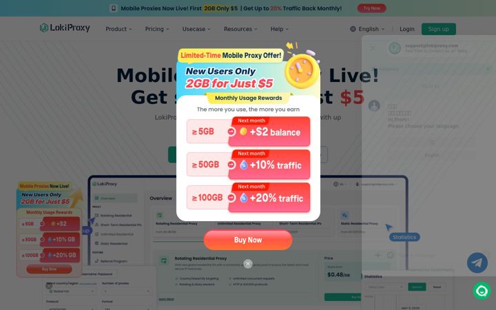 Screenshot ta' lokiproxy.com