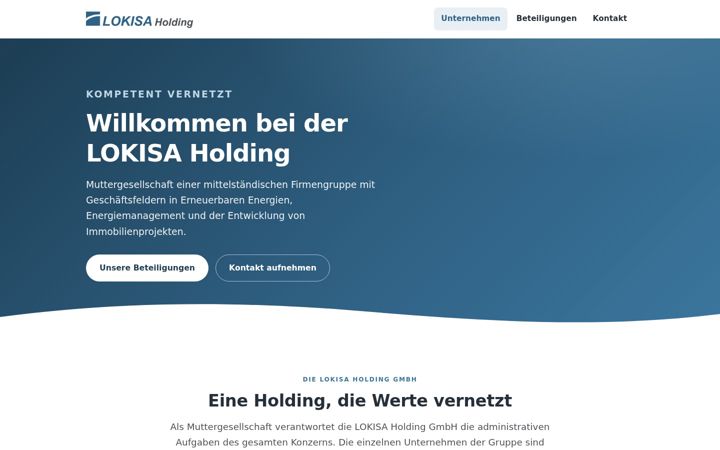 Screenshot of lokisaholding.de