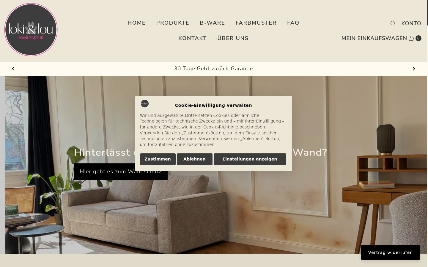 Screenshot of the consent banner shown before any interaction
