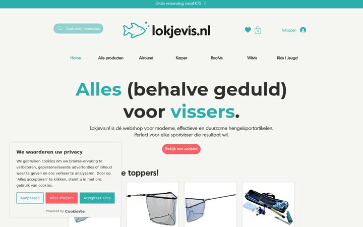 Screenshot of lokjevis.nl