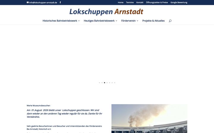 Screenshot of lokschuppen-arnstadt.de