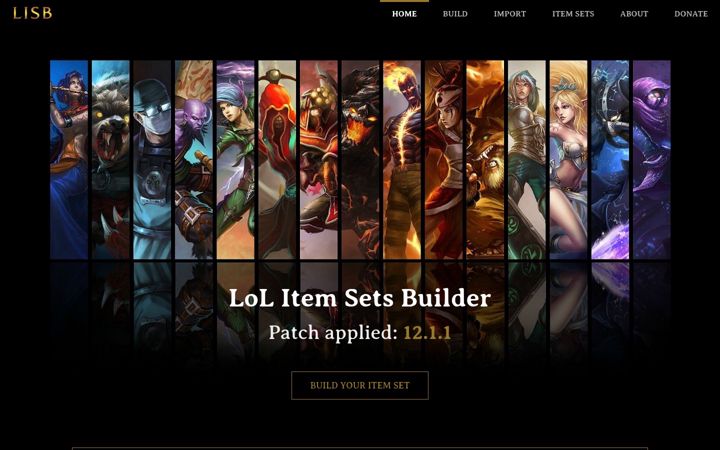 Screenshot of lol-item-sets-builder.com