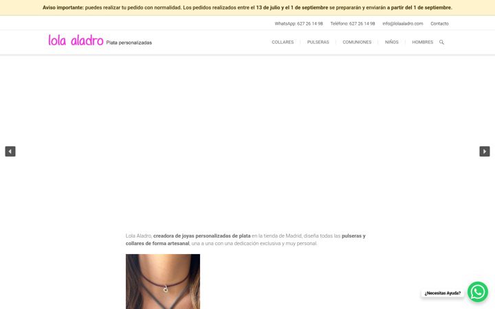 Screenshot of lolaaladro.com