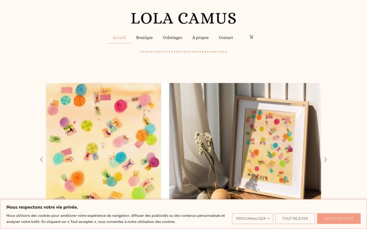 Screenshot of lolacamus.com