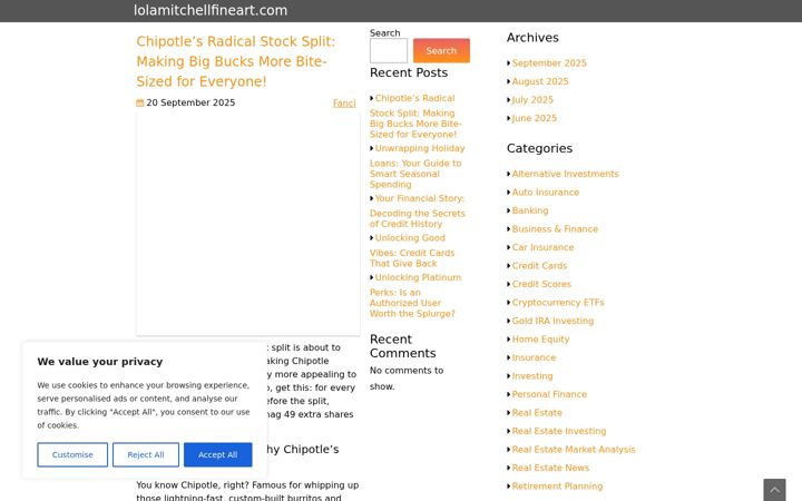 Screenshot of lolamitchellfineart.com