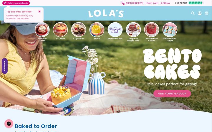 Kuvakaappaus sivustosta lolas.co.uk