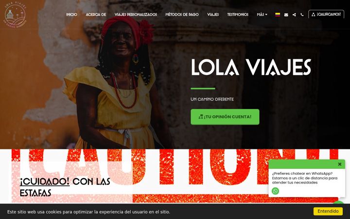 Screenshot of lolaviajes.com