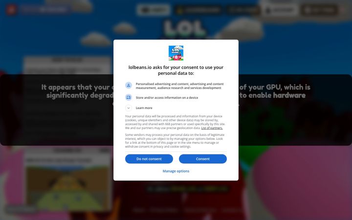 Screenshot of lolbeans.io